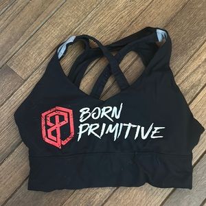 Black, born primitive sports bra